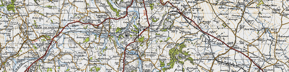 Old map of Cheddleton Heath in 1946