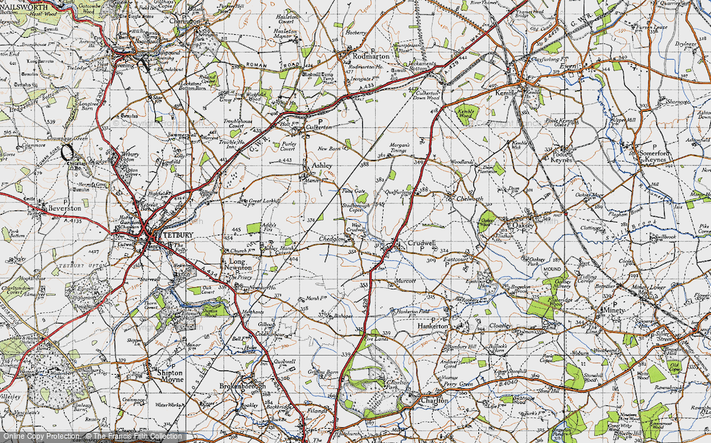 Old Map of Chedglow, 1947 in 1947