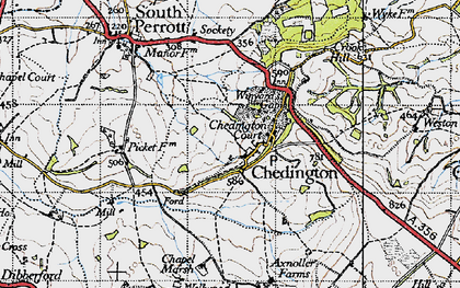 Old map of Chedington in 1945