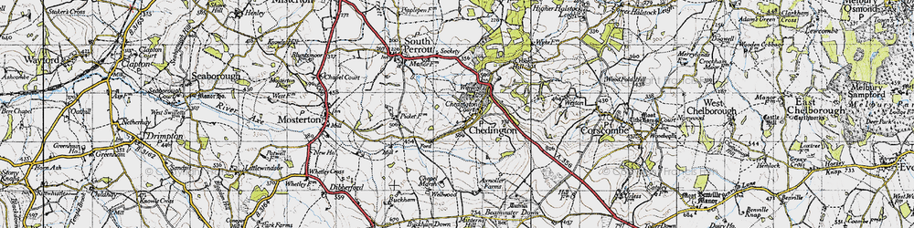Old map of Chedington in 1945