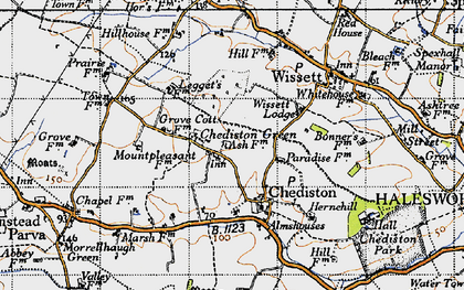 Old map of Chediston Green in 1946