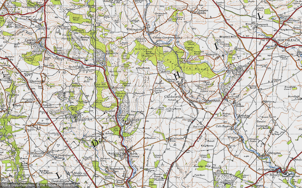 Old Map of Chedworth Laines, 1946 in 1946