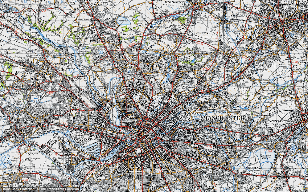 Old Map of Cheetham Hill, 1947 in 1947