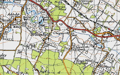 Old map of Chegworth in 1940