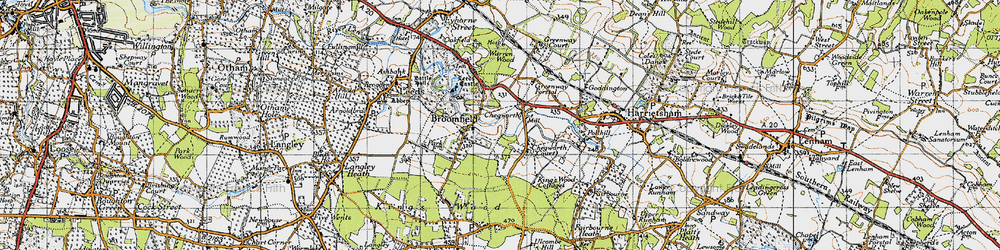 Old map of Chegworth in 1940