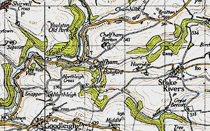 Old map of Bratton Cross in 1946