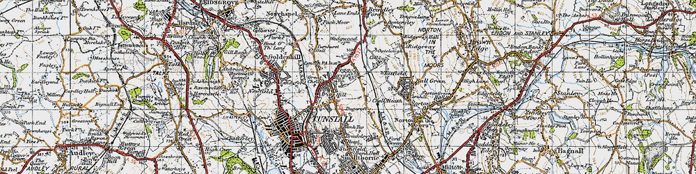Old map of Whitfield in 1946