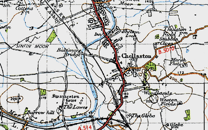 Old map of Chellaston in 1946