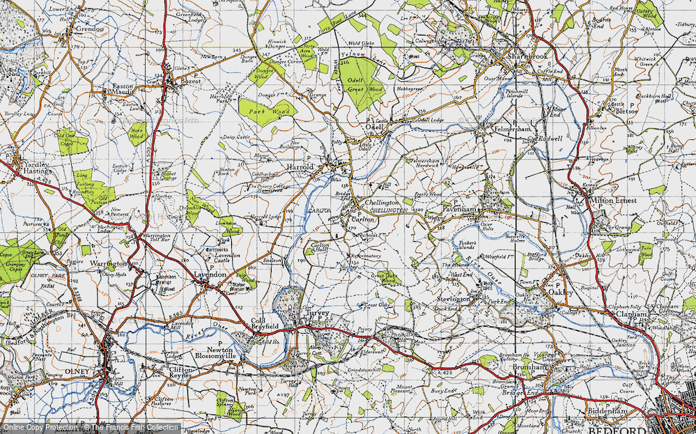 Old Map of Chellington, 1946 in 1946