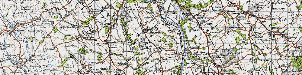 Old map of Chelmarsh in 1946
