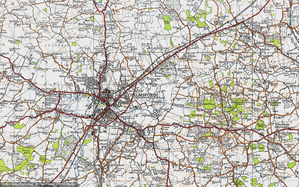Old Map of Chelmer Village, 1945 in 1945