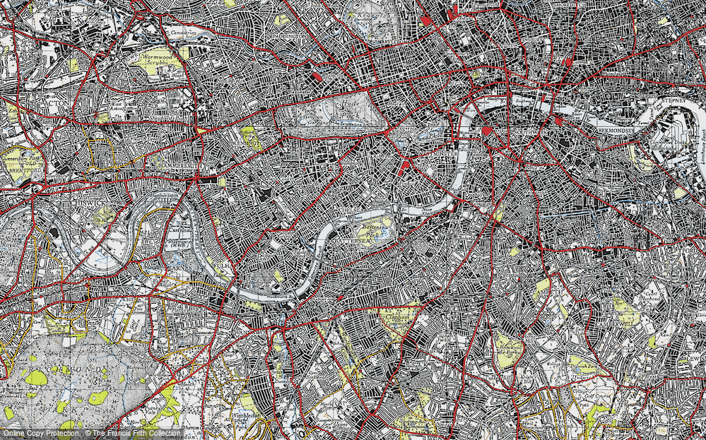 Old Map of Chelsea, 1945 in 1945