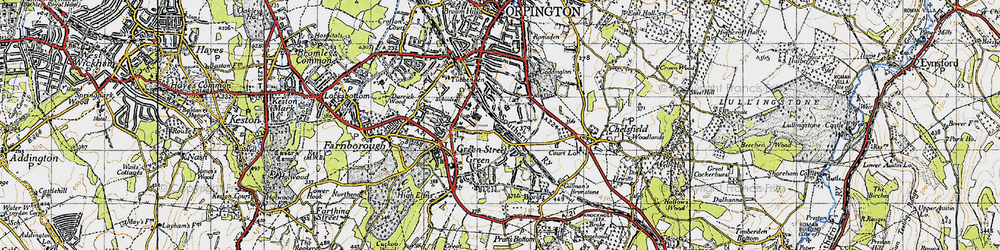 Old map of Chelsfield in 1946