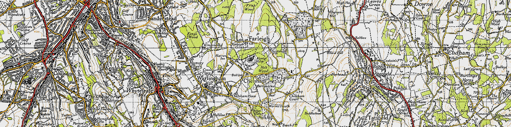 Old map of Chelsham in 1946