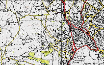 Old map of Chelston in 1946