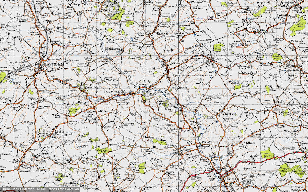 Old Map of Chelsworth Common, 1946 in 1946