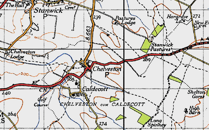 Old map of Chelveston in 1946