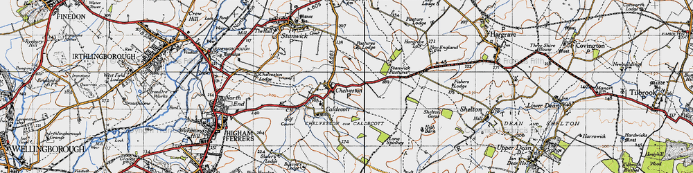 Old map of Chelveston in 1946