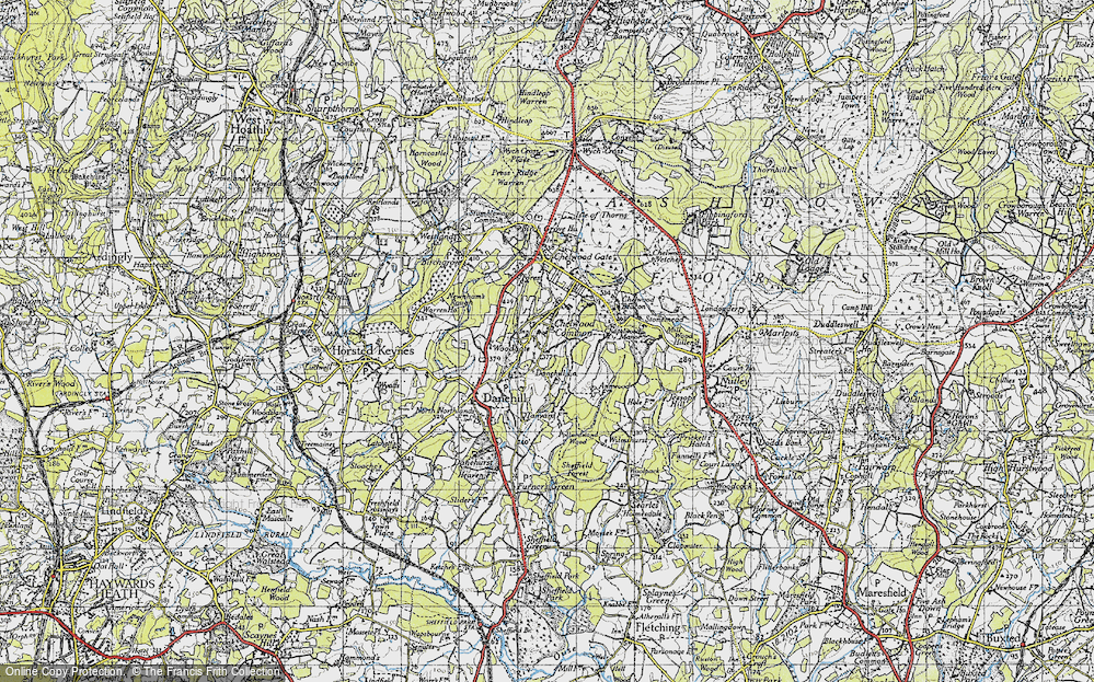 Old Map of Chelwood Common, 1940 in 1940
