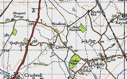 Old map of Chelworth in 1947
