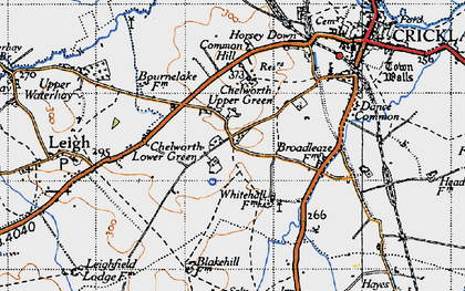 Old map of Chelworth Upper Green in 1947