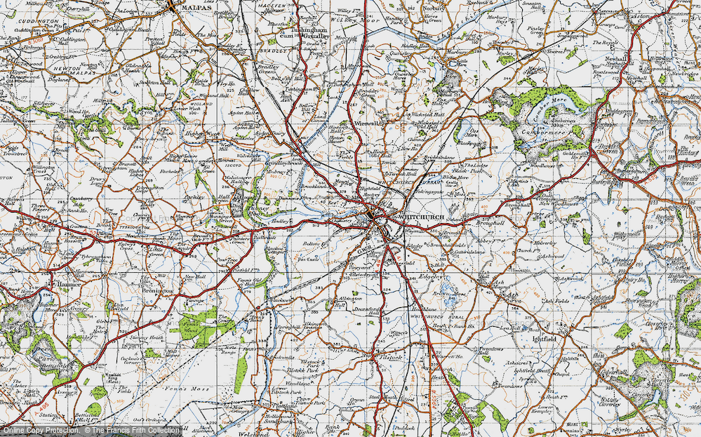Old Map of Historic Map covering Belton in 1947