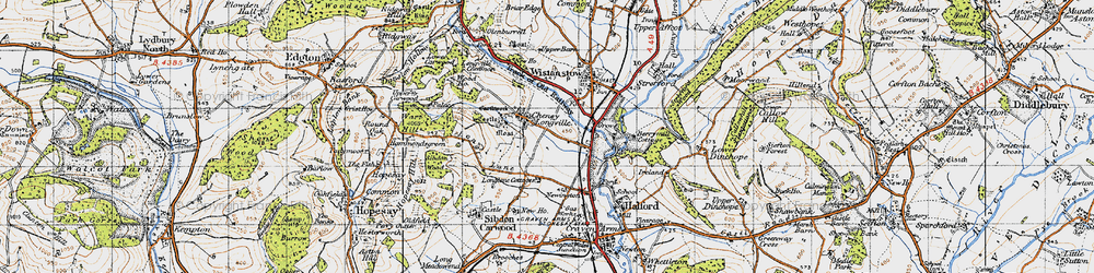 Old map of Cheney Longville in 1947