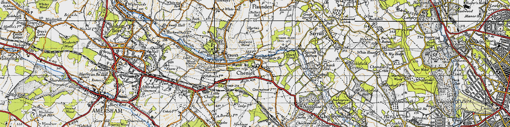 Old map of Chenies in 1946