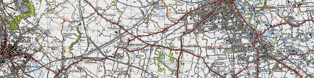 Old map of Chequerbent in 1947