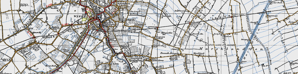 Old map of Chequers Corner in 1946