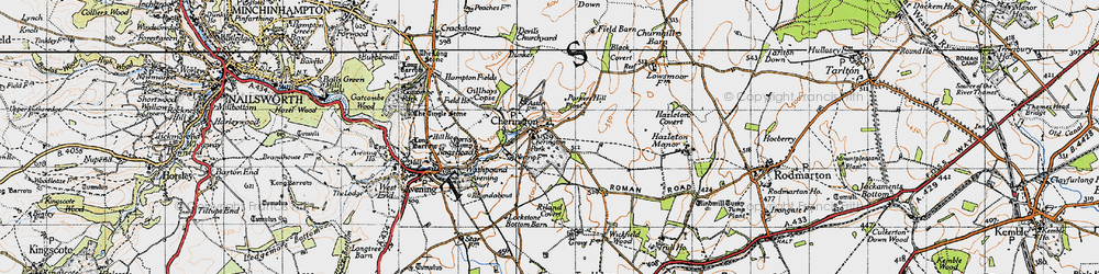 Old map of Cherington in 1946