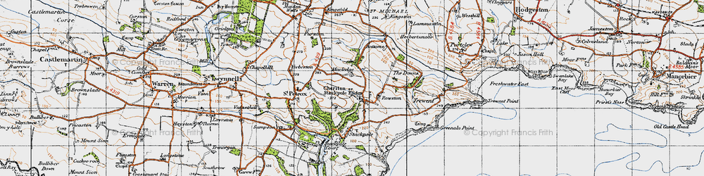 Old map of Cheriton in 1946