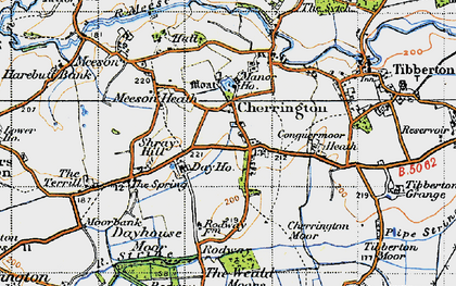 Old map of Cherrington Manor in 1947