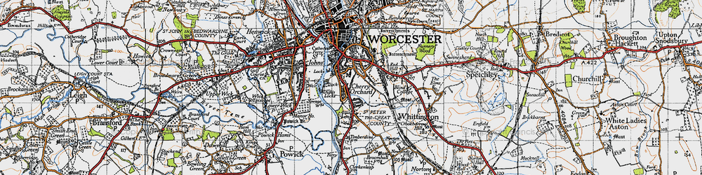 Old map of Cherry Orchard in 1947