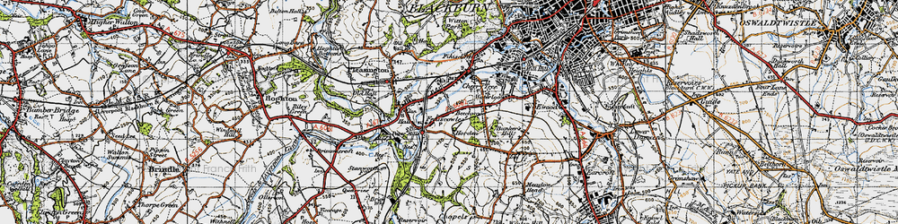 Old map of Cherry Tree in 1947