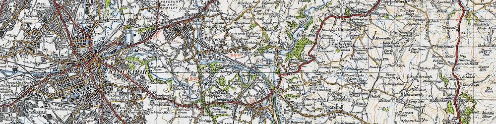 Old map of Cherry Tree in 1947