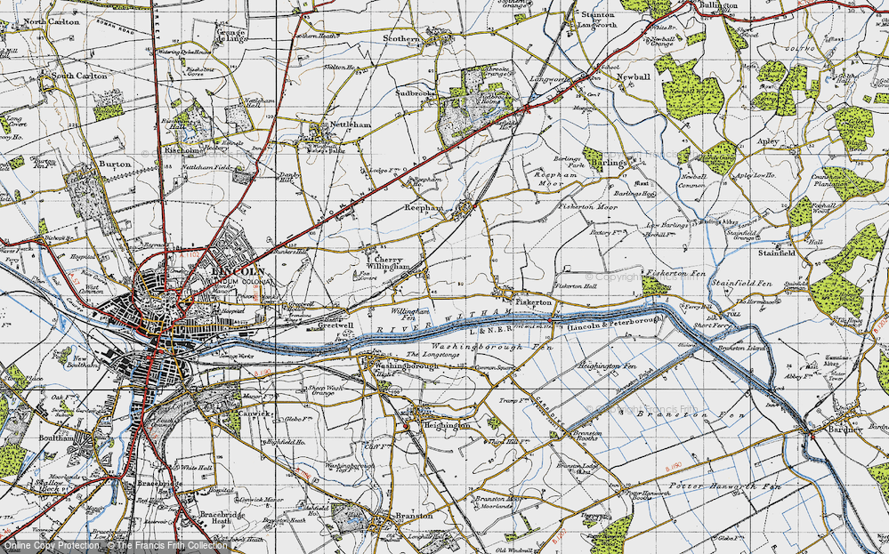Old Map of Cherry Willingham, 1947 in 1947