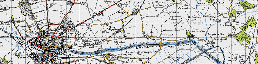 Old map of Cherry Willingham in 1947