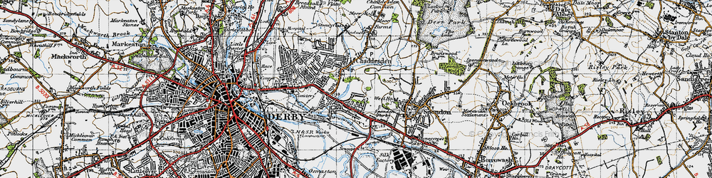 Old map of Cherrytree Hill in 1946