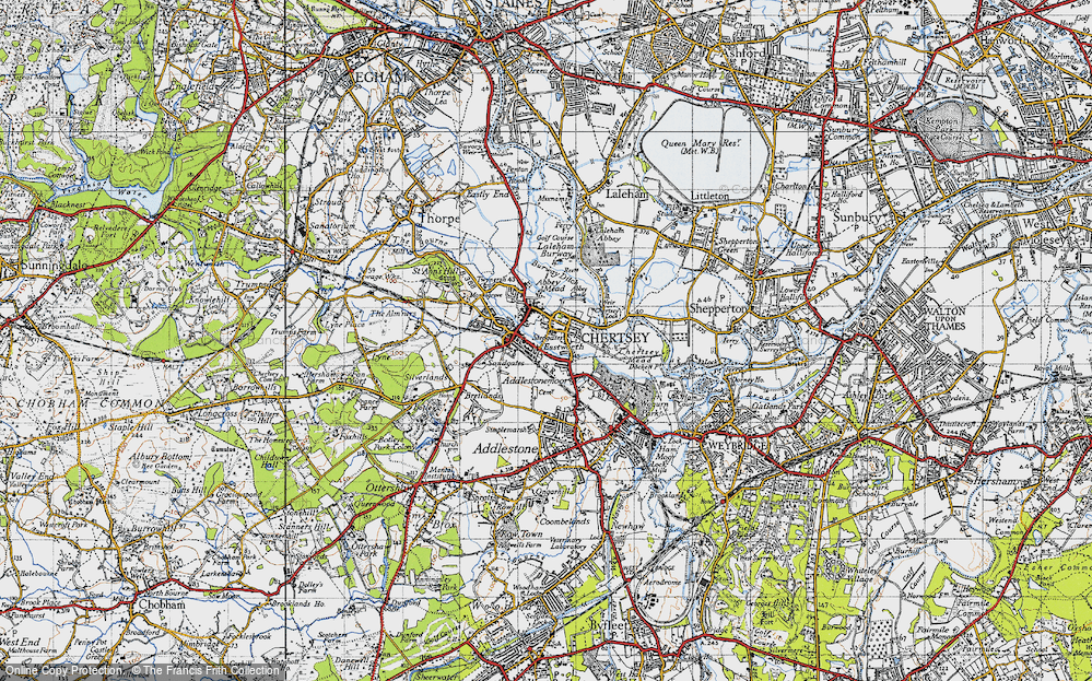 Old Map of Chertsey, 1940 in 1940