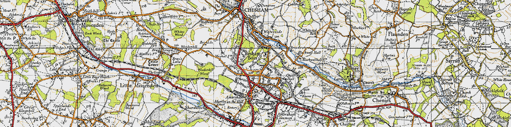 Old map of Chesham Bois in 1946