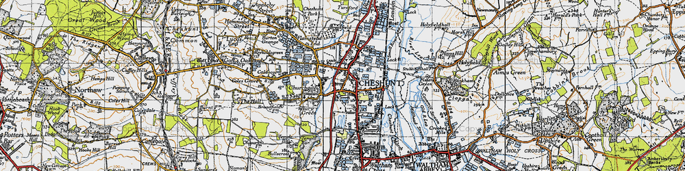 Old map of Cheshunt in 1946