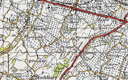 Old map of Wormdale in 1946