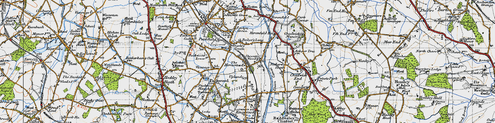 Old map of Chessetts Wood in 1947