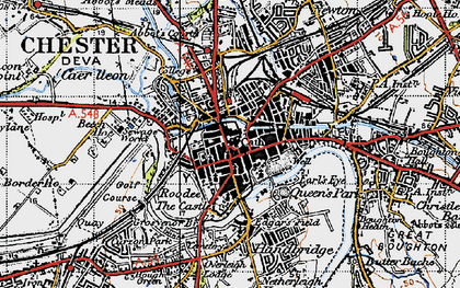 Old map of Chester in 1947