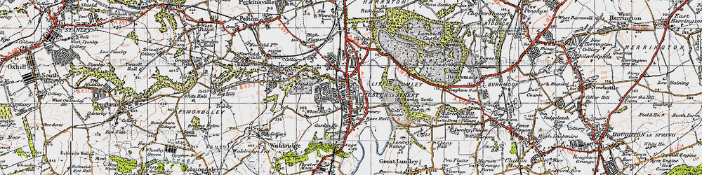 Old map of Lumley Castle in 1947