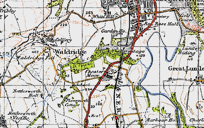 Old map of Chester Moor in 1947