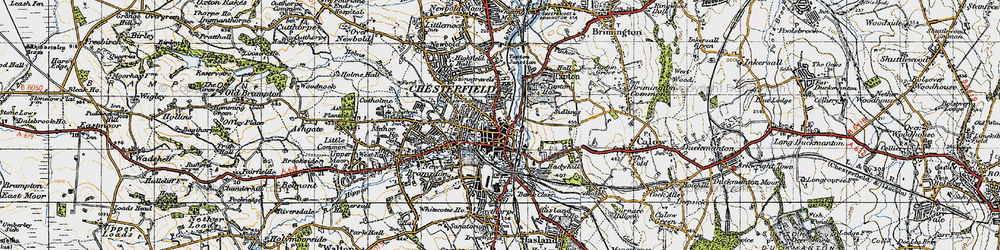 Old map of Chesterfield in 1947