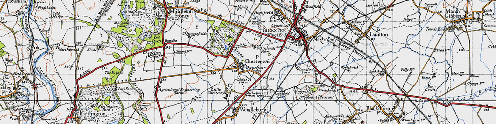 Old map of Langford Lane in 1946