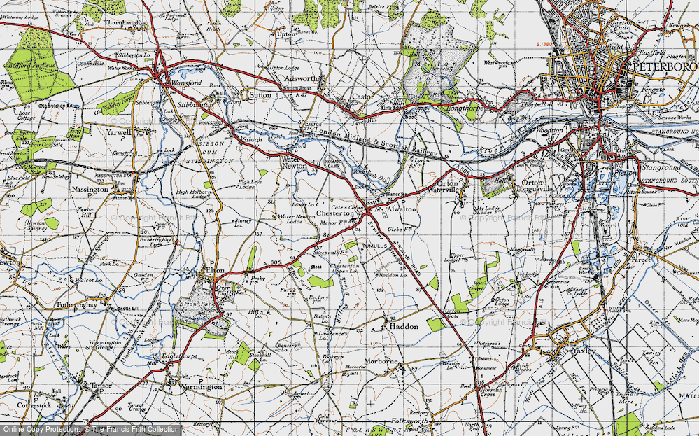Old Map of Chesterton, 1946 in 1946